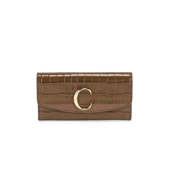Chlo� C 'Embossed' Green Croc Clutch - Picture 1 of 4